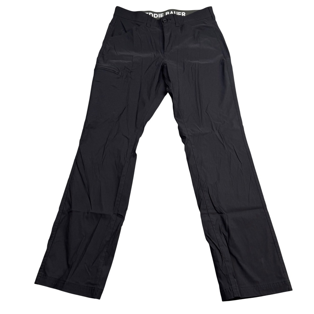 Eddie Bauer Rainier Tech Pants Mens 32x32 Black Hiking Outdoor C3497098
